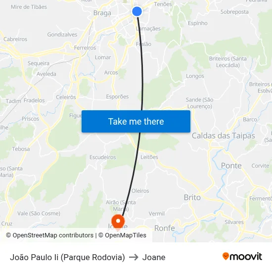 João Paulo Ii (Parque Rodovia) to Joane map
