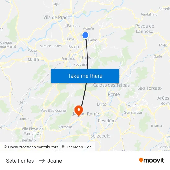 Sete Fontes I to Joane map