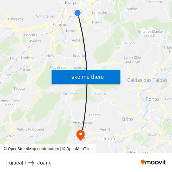 Fujacal I to Joane map