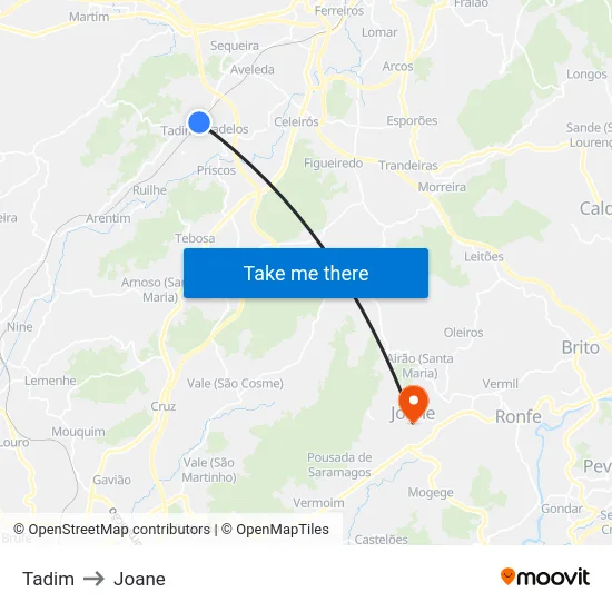 Tadim to Joane map