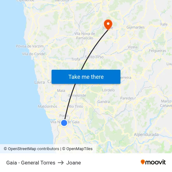 Gaia - General Torres to Joane map