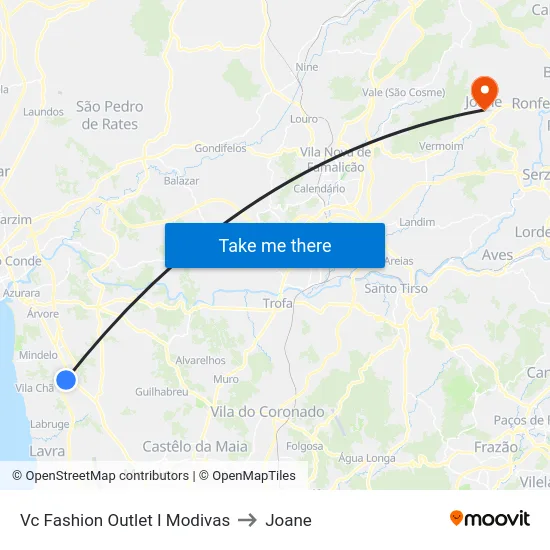 Vc Fashion Outlet I Modivas to Joane map