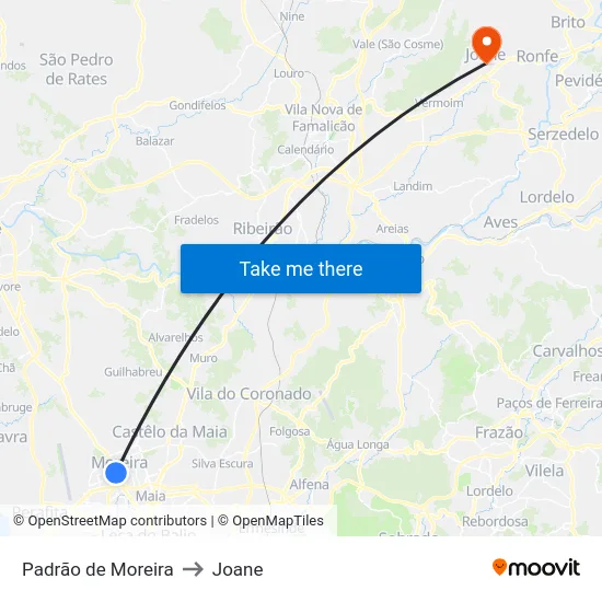 Padrão de Moreira to Joane map