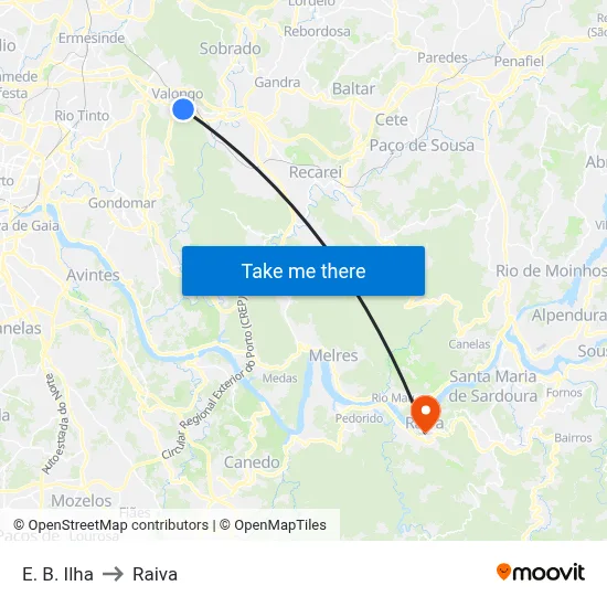 E. B. Ilha to Raiva map