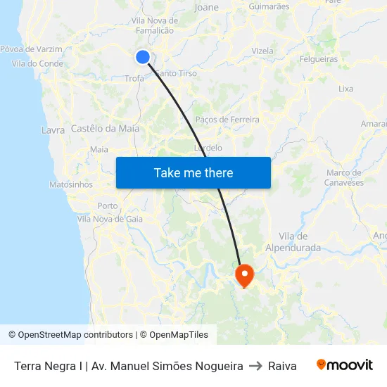 Terra Negra I | Av. Manuel Simões Nogueira to Raiva map