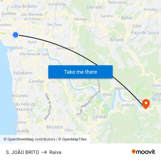 S. JOÃO BRITO to Raiva map