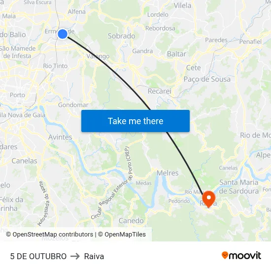 5 DE OUTUBRO to Raiva map