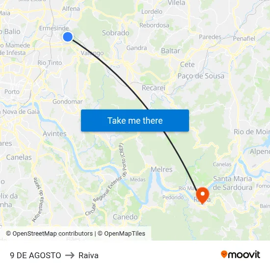 9 DE AGOSTO to Raiva map