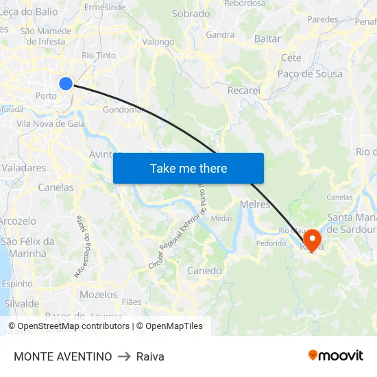 MONTE AVENTINO to Raiva map
