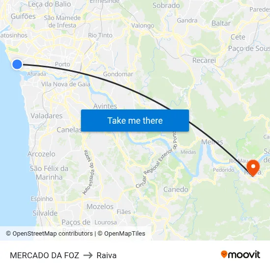 MERCADO DA FOZ to Raiva map