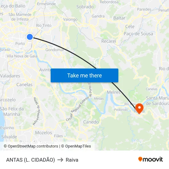 ANTAS (L. CIDADÃO) to Raiva map