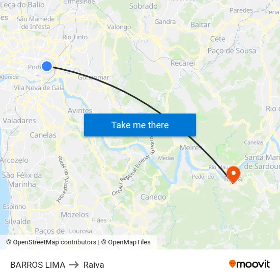 BARROS LIMA to Raiva map