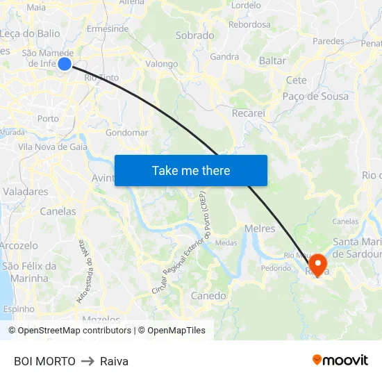BOI MORTO to Raiva map