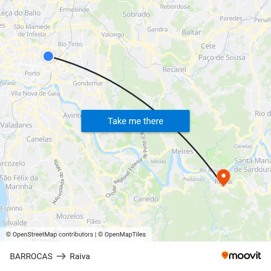 BARROCAS to Raiva map