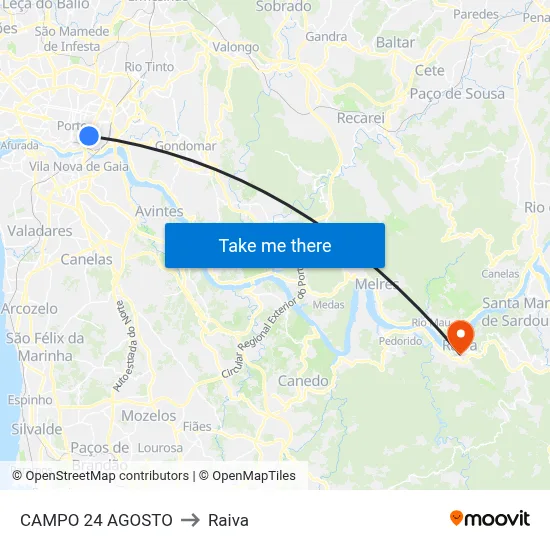 CAMPO 24 AGOSTO to Raiva map