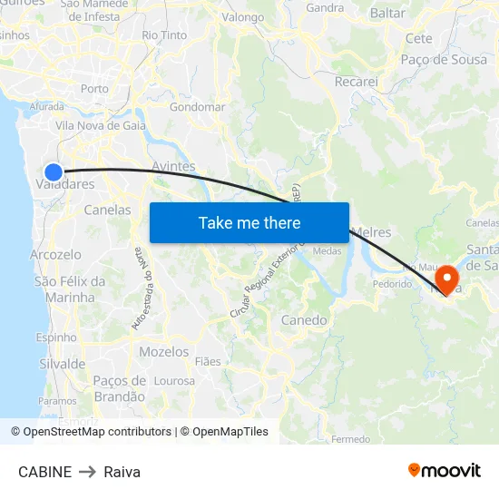 CABINE to Raiva map