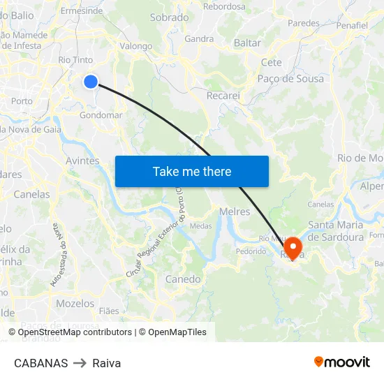 CABANAS to Raiva map