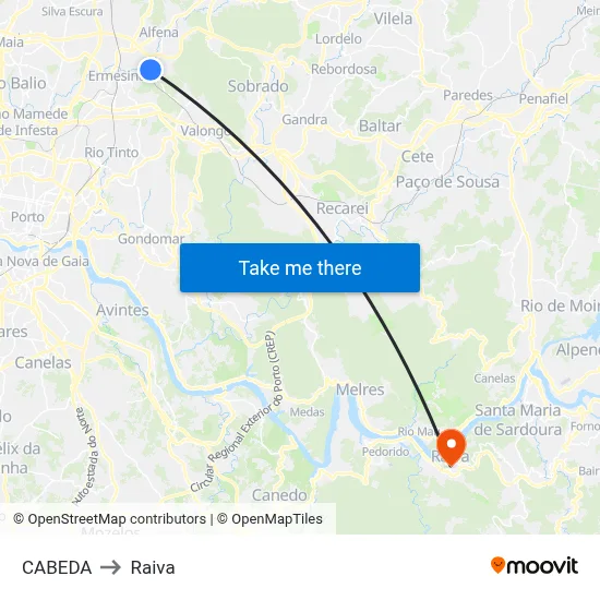 CABEDA to Raiva map