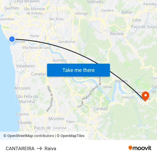CANTAREIRA to Raiva map