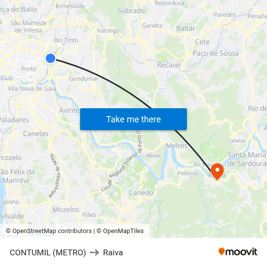 CONTUMIL (METRO) to Raiva map