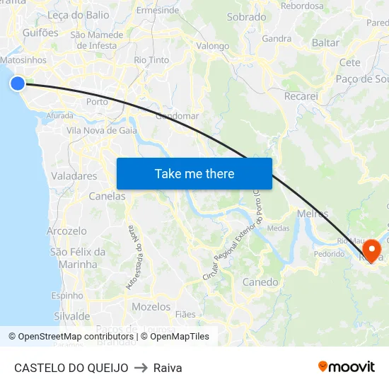 CASTELO DO QUEIJO to Raiva map