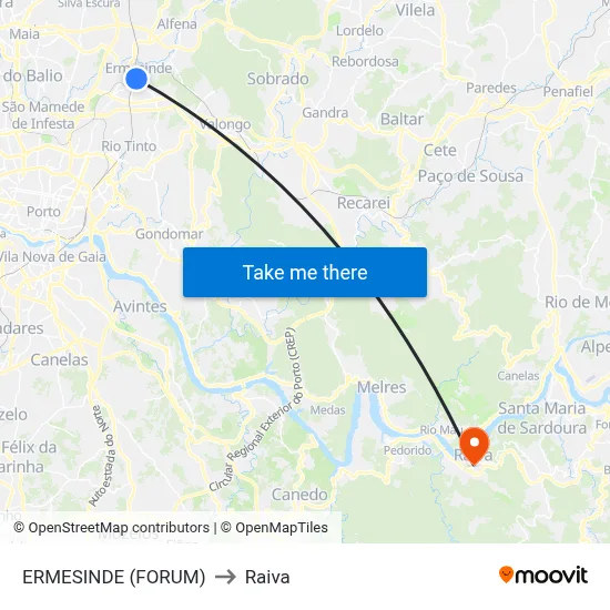 ERMESINDE (FORUM) to Raiva map