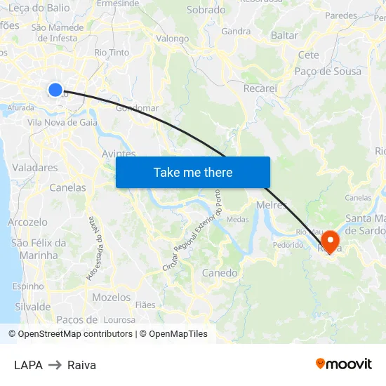 LAPA to Raiva map