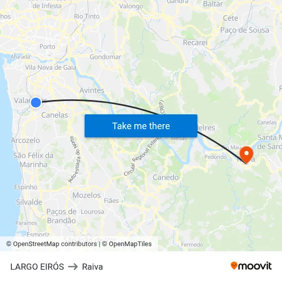 LARGO EIRÓS to Raiva map
