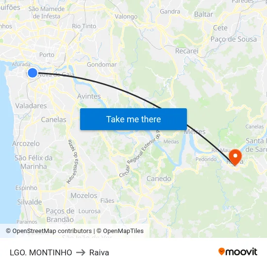 LGO. MONTINHO to Raiva map