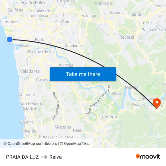 PRAIA DA LUZ to Raiva map