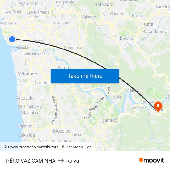 PÊRO VAZ CAMINHA to Raiva map