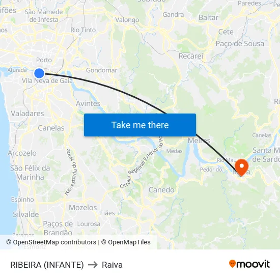 RIBEIRA (INFANTE) to Raiva map