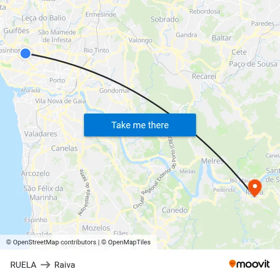 RUELA to Raiva map