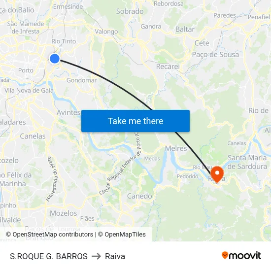 S.ROQUE G. BARROS to Raiva map