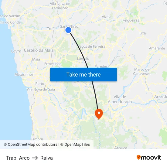 Trab. Arco to Raiva map