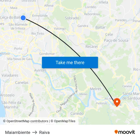 Maiambiente to Raiva map