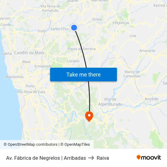 Av. Fábrica de Negrelos | Arribadas to Raiva map