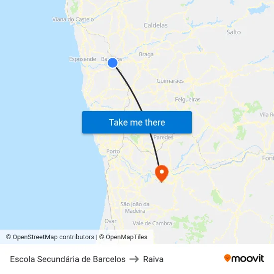 Escola Secundária de Barcelos to Raiva map