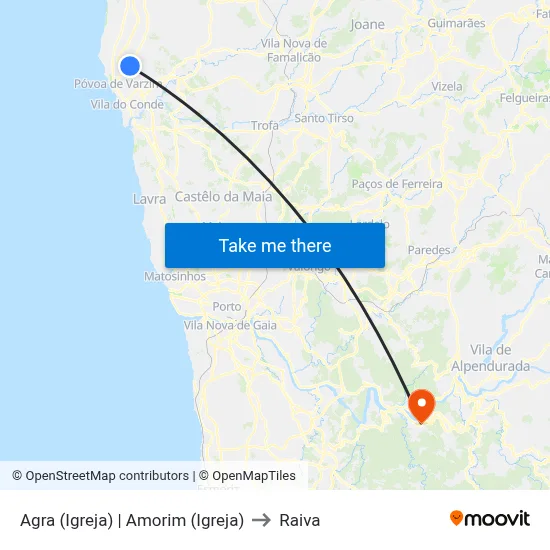 Agra (Igreja) | Amorim (Igreja) to Raiva map
