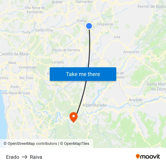 Erado to Raiva map