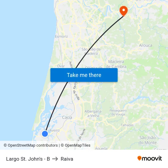Largo St. John's - B to Raiva map