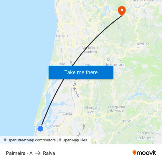 Palmeira - A to Raiva map