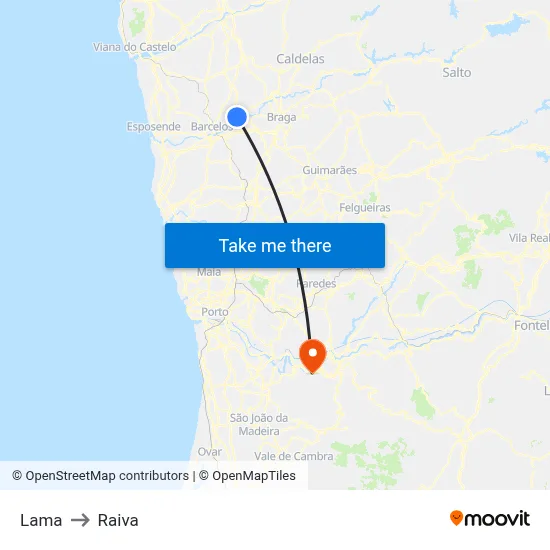 Lama to Raiva map