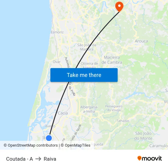 Coutada - A to Raiva map