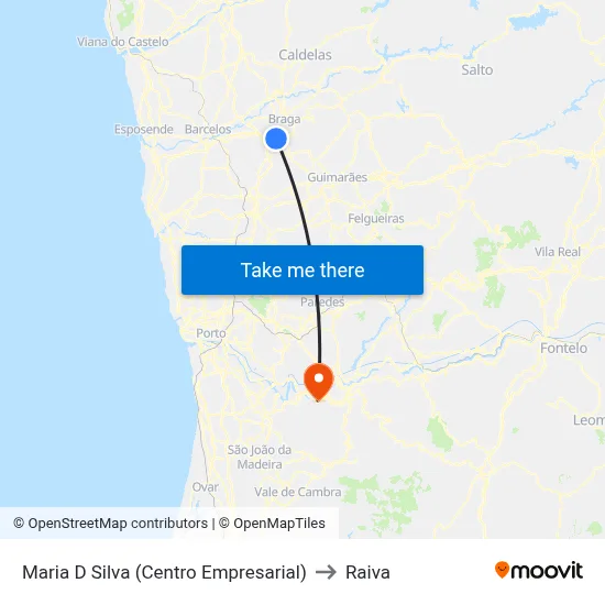 Maria D Silva (Centro Empresarial) to Raiva map