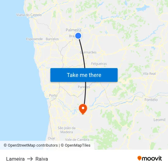 Lameira to Raiva map