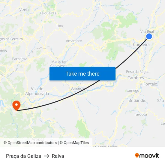 Praça da Galiza to Raiva map