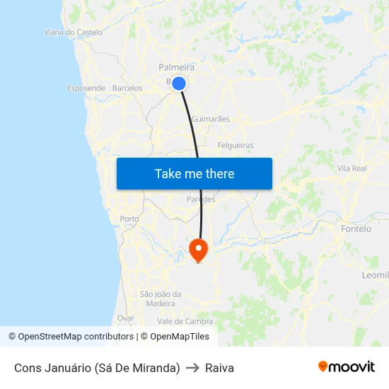 Cons Januário (Sá De Miranda) to Raiva map