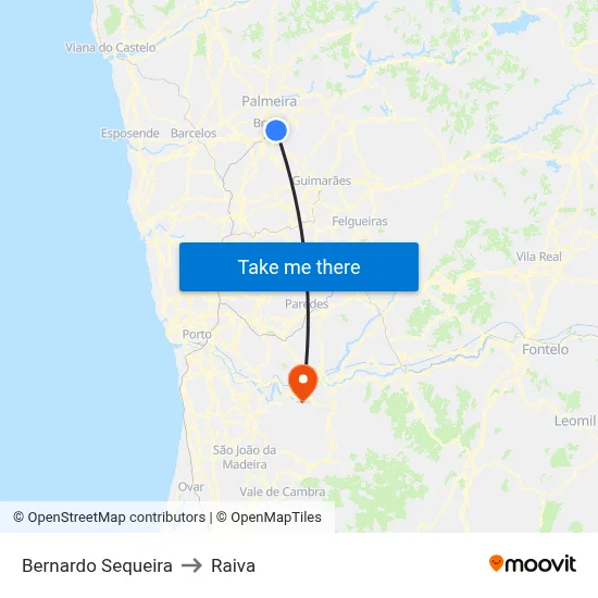 Bernardo Sequeira to Raiva map