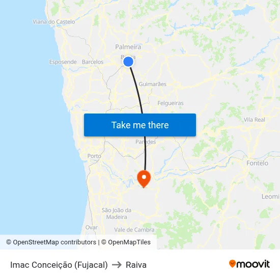Imac Conceição (Fujacal) to Raiva map